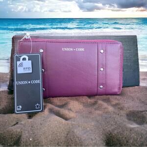 NEW Union Code RFID Women's Wallet in Burgundy